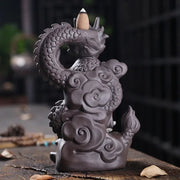 1pc Ceramic Waterfall Incense Burner, Dragon Backflow Incense Burner, Catcher Holder,Home Decor Creative Home Aromatherapy Gift-Health Wisdom™