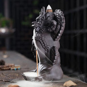 1pc Ceramic Waterfall Incense Burner, Dragon Backflow Incense Burner, Catcher Holder,Home Decor Creative Home Aromatherapy Gift-Health Wisdom™