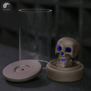 1pc, Ceramic Windproof Waterfall Backflow Led Skull Incense Burner Home Office Tea House Decorate Halloween Skull Decoration-Health Wisdom™