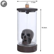 1pc, Ceramic Windproof Waterfall Backflow Led Skull Incense Burner Home Office Tea House Decorate Halloween Skull Decoration-Health Wisdom™