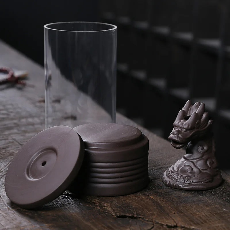 1pc Ceramics Waterfall Backflow Incense Burner With Plastic Acrylic Cup Windproof Incense Holder Home Decor(without Incense)-Health Wisdom™
