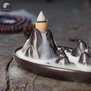 1pc, Creative Ceramic Backflow Incense Burner Mountain Stream Waterfall Incense Holder Zen Burner for Home Decor Without Incense-Health Wisdom™