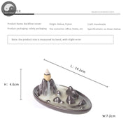 1pc, Creative Ceramic Backflow Incense Burner Mountain Stream Waterfall Incense Holder Zen Burner for Home Decor Without Incense-Health Wisdom™