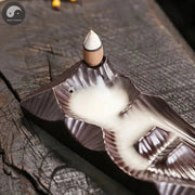 1pc, Creative Ceramic Handicrafts For Home Ornaments Backflow Incense Burner Handmade Incense Stick Holder (Without Incense)-Health Wisdom™