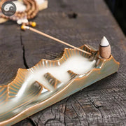 1pc, Creative Ceramic Handicrafts For Home Ornaments Backflow Incense Burner Handmade Incense Stick Holder (Without Incense)-Health Wisdom™