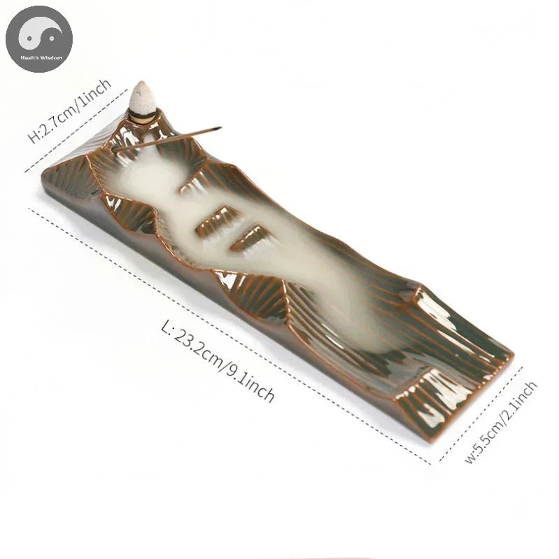 1pc, Creative Ceramic Handicrafts For Home Ornaments Backflow Incense Burner Handmade Incense Stick Holder (Without Incense)-Health Wisdom™