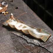 1pc, Creative Ceramic Handicrafts For Home Ornaments Backflow Incense Burner Handmade Incense Stick Holder (Without Incense)-Health Wisdom™
