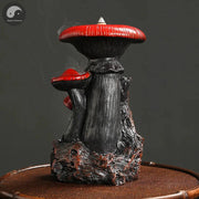 1pc, Creative Flower Mushroom Resin Waterfall Backflow Incense Burner for Halloween and Easter Home Decoration (Without Incense)-Health Wisdom™