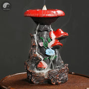 1pc, Creative Flower Mushroom Resin Waterfall Backflow Incense Burner for Halloween and Easter Home Decoration (Without Incense)-Health Wisdom™