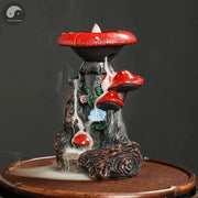 1pc, Creative Flower Mushroom Resin Waterfall Backflow Incense Burner for Halloween and Easter Home Decoration (Without Incense)-Health Wisdom™