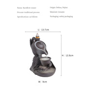 1pc, Creative Home Decorations Zen Meditation Buddha Hand Lotus Tea Ceremony Backflow Incense Burner Candle Holders Home Decor-Health Wisdom™