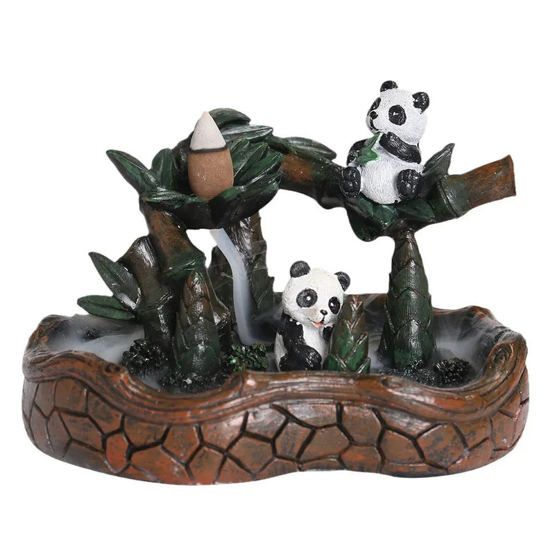 1pc, Creative Resin Panda Home Decorate Backflow Incense Burner Incense Censer (Without Incense)-Health Wisdom™