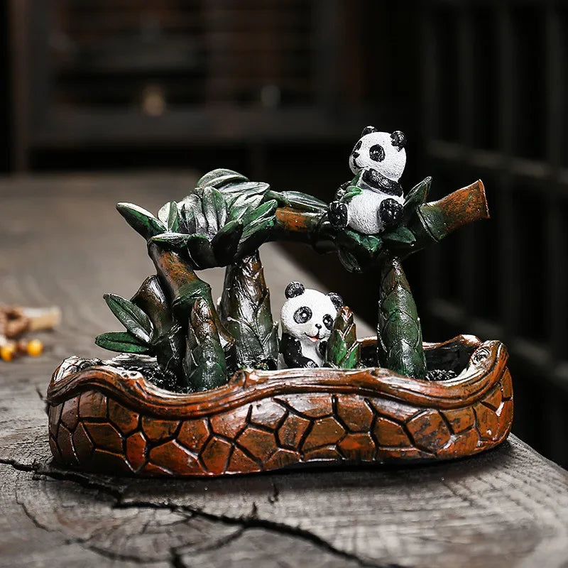 1pc, Creative Resin Panda Home Decorate Backflow Incense Burner Incense Censer (Without Incense)-Health Wisdom™