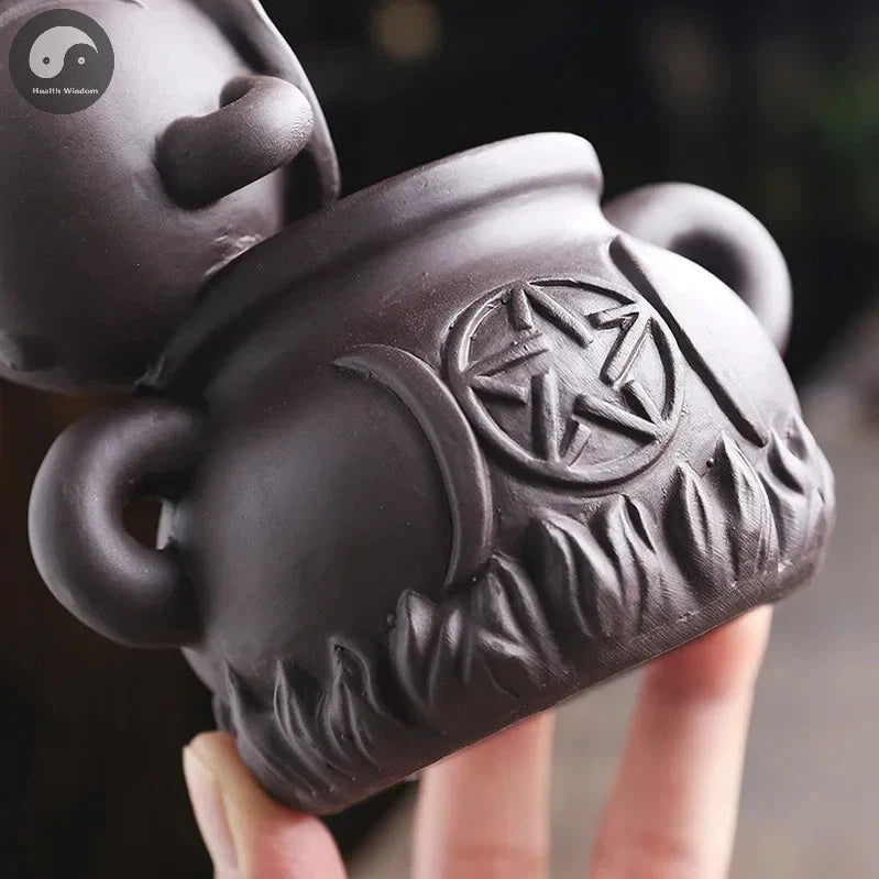 1pc, Creative Wine Jar Star Ornament Backflow Incense Burner Ceramic Handicrafts Holder Home Decor Censer (Without Incense)-Health Wisdom™