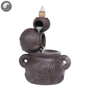1pc, Creative Wine Jar Star Ornament Backflow Incense Burner Ceramic Handicrafts Holder Home Decor Censer (Without Incense)-Health Wisdom™