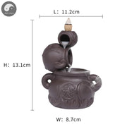 1pc, Creative Wine Jar Star Ornament Backflow Incense Burner Ceramic Handicrafts Holder Home Decor Censer (Without Incense)-Health Wisdom™