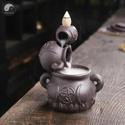 1pc, Creative Wine Jar Star Ornament Backflow Incense Burner Ceramic Handicrafts Holder Home Decor Censer (Without Incense)-Health Wisdom™