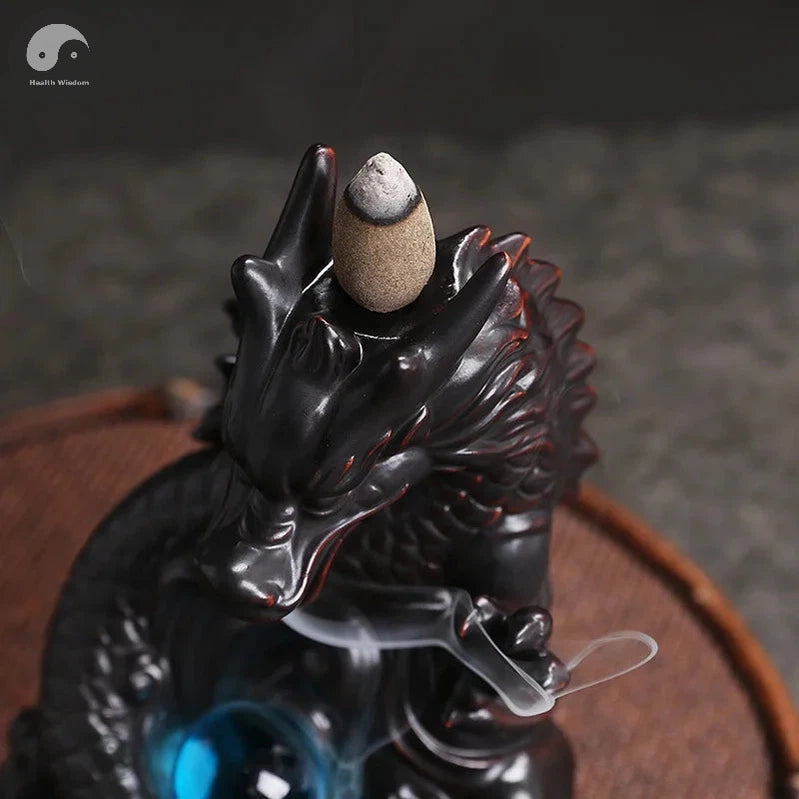 1pc, Dragon Backflow Incense Burner Ceramic Incense Holder, for Home Decor Aromatherapy Relaxation Gifts (Without Incense）-Health Wisdom™