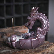 1pc, Dragon Backflow Incense Burner Ceramic Incense Holder for Home Decor Aromatherapy Relaxation Gifts for Home and Office-Health Wisdom™
