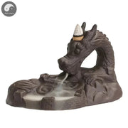 1pc, Dragon Ceramic Handicrafts For Home Ornaments Backflow Incense Burner Handmade Purple Clay Holder (Without Incense)-Health Wisdom™