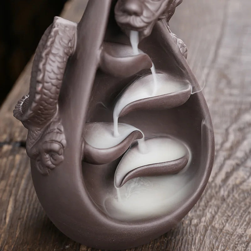 1pc, Dragon Incense Burner, Waterfall Backflow Incense Holder, Aromatherapy Ornament Home Decor Creative Gifts Without Incense-Health Wisdom™