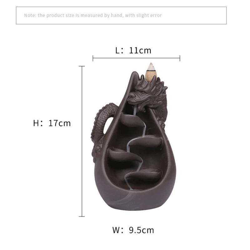 1pc, Dragon Incense Burner, Waterfall Backflow Incense Holder, Aromatherapy Ornament Home Decor Creative Gifts Without Incense-Health Wisdom™