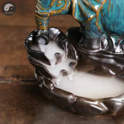 1pc Handicrafts Blue Elephant Backflow Incense Burner Ceramic Incense Censer Home Ornament - Without Incense-Health Wisdom™