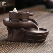 1pc, Handmade Ceramic Ornament Buhrimill Backflow Incense Burner Purple Clay Incense Holder, Aromatherapy Home Decor Tea Pet-Health Wisdom™