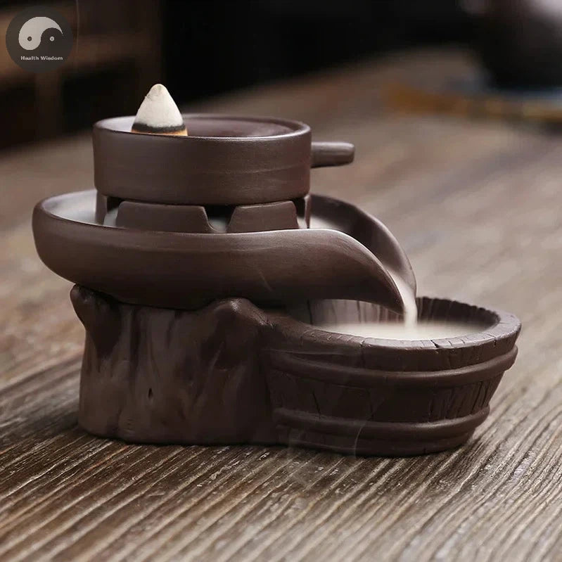 1pc, Handmade Ceramic Ornament Buhrimill Backflow Incense Burner Purple Clay Incense Holder, Aromatherapy Home Decor Tea Pet-Health Wisdom™