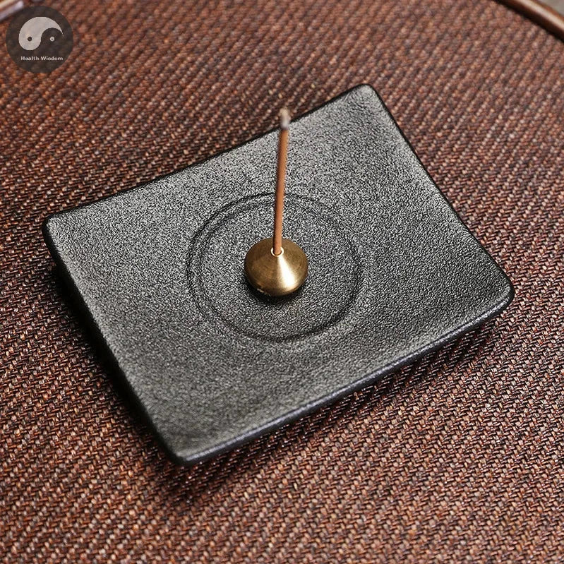 1pc Handmade Ceramic Plum Blossom Incense Burner Copper Incense Stick Holder for Home Relaxation Decor Tea Pet (Without Incense）-Health Wisdom™