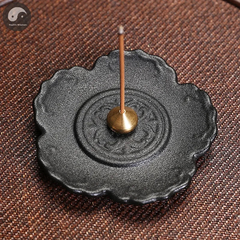 1pc Handmade Ceramic Plum Blossom Incense Burner Copper Incense Stick Holder for Home Relaxation Decor Tea Pet (Without Incense）-Health Wisdom™