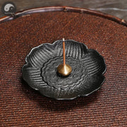 1pc Handmade Ceramic Plum Blossom Incense Burner Copper Incense Stick Holder for Home Relaxation Decor Tea Pet (Without Incense）-Health Wisdom™