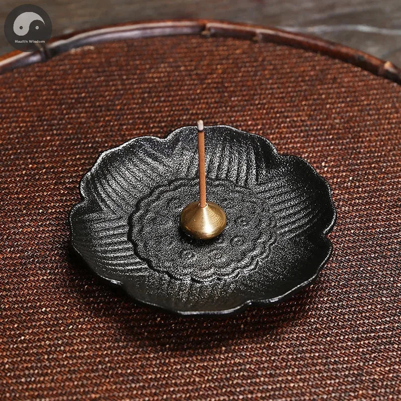 1pc Handmade Ceramic Plum Blossom Incense Burner Copper Incense Stick Holder for Home Relaxation Decor Tea Pet (Without Incense）-Health Wisdom™