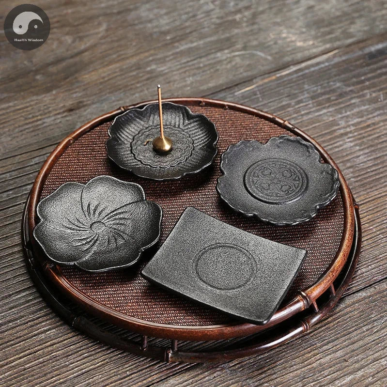 1pc Handmade Ceramic Plum Blossom Incense Burner Copper Incense Stick Holder for Home Relaxation Decor Tea Pet (Without Incense）-Health Wisdom™