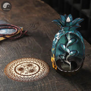 1pc, Handmade Pineapple Incense Burner, Home Decorations Ceramics Pineapple Waterfall Backflow Incense Burner (Without Incense)-Health Wisdom™