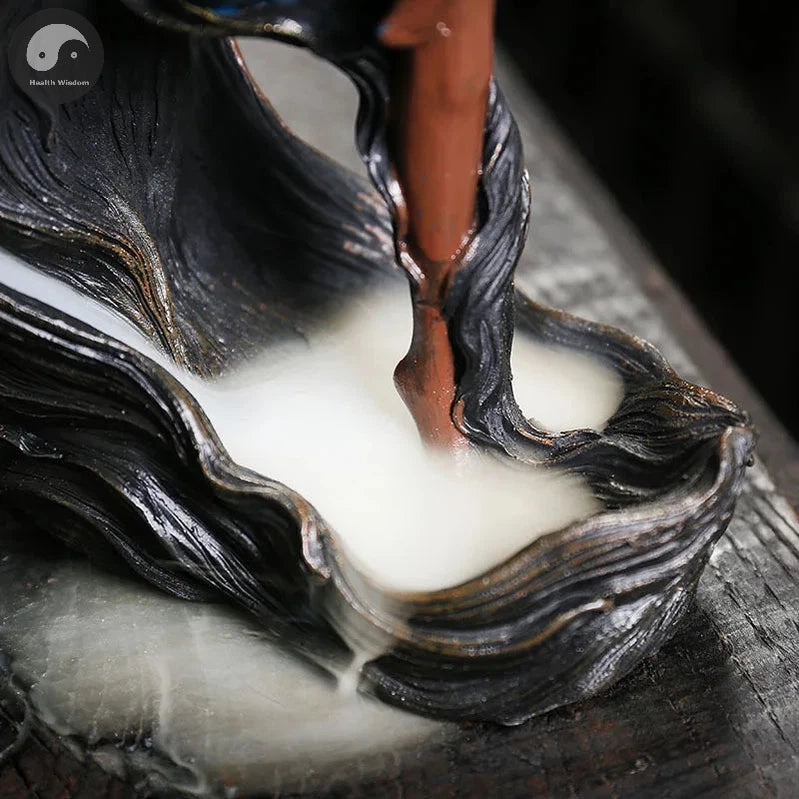 1pc Handmade Resin Backflow Incense Burner Home Decor Decorations Yoga Girl Incense Burner Home Decoration (Without Incense)-Health Wisdom™