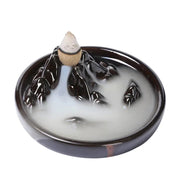 1pc Incense Burner Ceramic Alpine Flow Water Inverted Incense Burner Creative Backflow Incense Burner Ornament Without Incense-Health Wisdom™