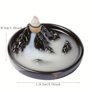 1pc Incense Burner Ceramic Alpine Flow Water Inverted Incense Burner Creative Backflow Incense Burner Ornament Without Incense-Health Wisdom™
