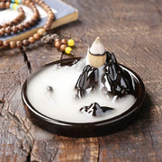 1pc Incense Burner Ceramic Alpine Flow Water Inverted Incense Burner Creative Backflow Incense Burner Ornament Without Incense-Health Wisdom™