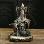 1pc, Incense Cones Burner, Incense Burner Holder Resin Backflow Incense Burner Mountain Stream Censer Holder (Without Incense)-Health Wisdom™