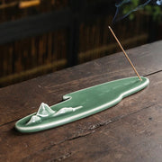 1pc, Incense Stick Holder Celadon Green Ceramic Handicrafts Incense Stick Holder Censer Home Decor Zen Meditation Yoga Ornament-Health Wisdom™