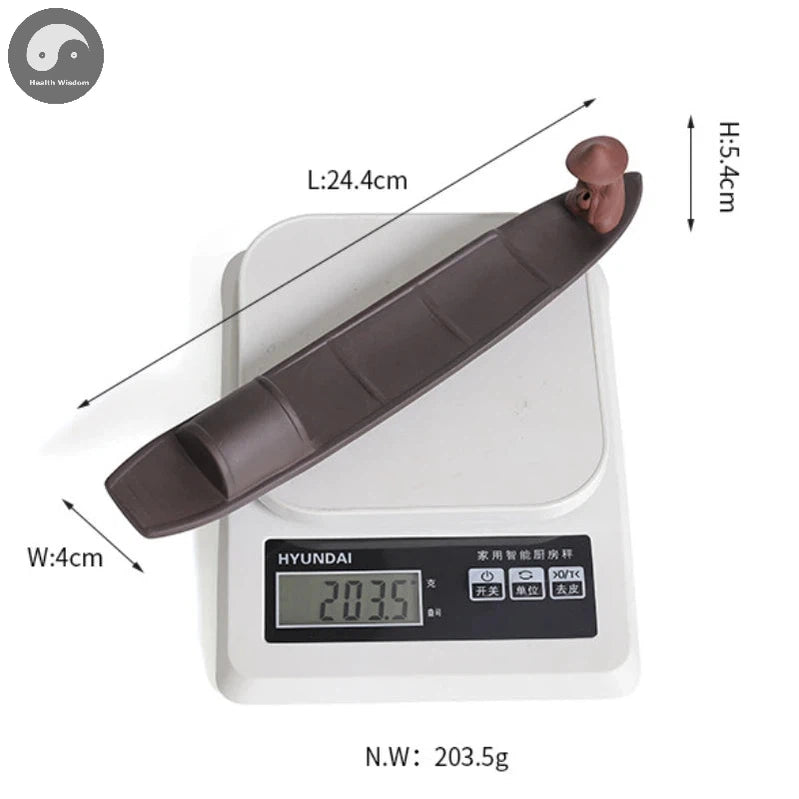 1pc Incense Stick Holder, Zen Meditation Purple Clay Fisherman Fishing Incense Stick Holder Home Decor (Without Incense)-Health Wisdom™