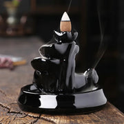 1pc, Incense Waterfall Holder, Backflow Incense Burner, Ceramic Lotus Smoke Fountain Incense Falls, Home Room Desk Zen Decor-Health Wisdom™