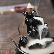 1pc, Incense Waterfall Holder, Backflow Incense Burner, Ceramic Lotus Smoke Fountain Incense Falls, Home Room Desk Zen Decor-Health Wisdom™