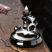 1pc, Incense Waterfall Holder, Backflow Incense Burner, Ceramic Lotus Smoke Fountain Incense Falls, Home Room Desk Zen Decor-Health Wisdom™
