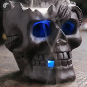 1pc LED Waterfall Dragon Incense Burner Skull Backflow Incense Burner Halloween Home Decor Home Aromatherapy (Without Incense)-Health Wisdom™