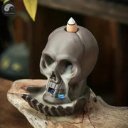 1pc LED Waterfall Dragon Incense Burner Skull Backflow Incense Burner Halloween Home Decor Home Aromatherapy (Without Incense)-Health Wisdom™