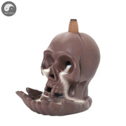 1pc LED Waterfall Dragon Incense Burner Skull Backflow Incense Burner Halloween Home Decor Home Aromatherapy (Without Incense)-Health Wisdom™
