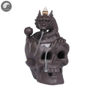 1pc LED Waterfall Dragon Incense Burner Skull Backflow Incense Burner Halloween Home Decor Home Aromatherapy (Without Incense)-Health Wisdom™