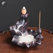 1pc, Lotus Backflow Incense Burner Incense Stick Holder Ceramic Incense Burner Holder, Home Decor, Room Decor (Without Incense)-Health Wisdom™